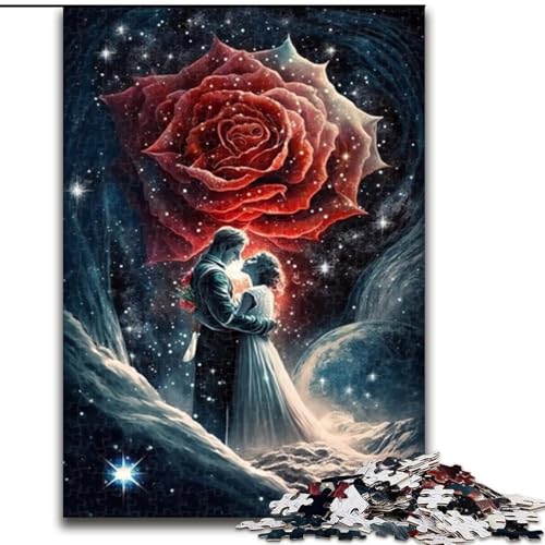 1000-teiliges Puzzle für Erwachsene Cosmic Rose Puzzle, Größe 26x38cm, anspruchsvolles Denkspiel – entspannendes Spielzeug für Teenager von ZKYUBEK