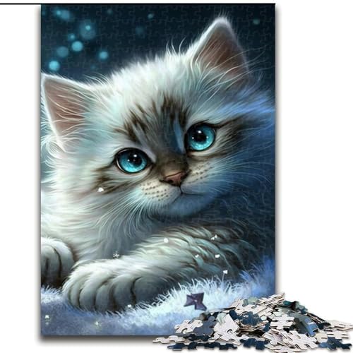 1000-teiliges Puzzle für Erwachsene Kätzchen im Schnee, Puzzle für Erwachsene, Größe 26x38cm, für Reiseliebhaber und Paare, anspruchsvolles Spielzeug von ZKYUBEK