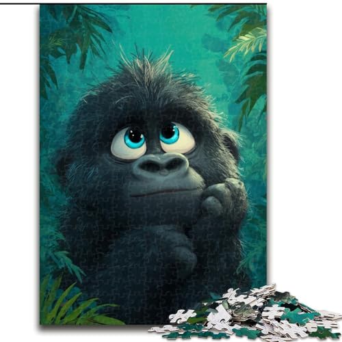 1000-teiliges Puzzle für Erwachsene mit Schimpansenbaby, 26x38cm, Eltern, Partner, Freunde – ab 14 Jahren von ZKYUBEK