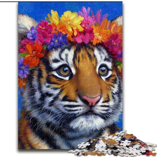 1000-teiliges Puzzle für Erwachsene mit Tiger-Gemälde, 50x75cm, Eltern, Partner, Freunde – ab 14 Jahren 1000-teiliges Puzzle für Erwachsene mit Tiger-Gemälde, 50x75cm, Eltern, Partner, Freunde – ab 14 Jahren von ZKYUBEK