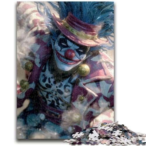1000-teiliges Puzzle für Erwachsene und Jugendliche, Clown-Zirkus, anspruchsvoll und schwierig mit vollständig ineinandergreifenden, zufällig geformten Teilen, 26x38cm von ZKYUBEK