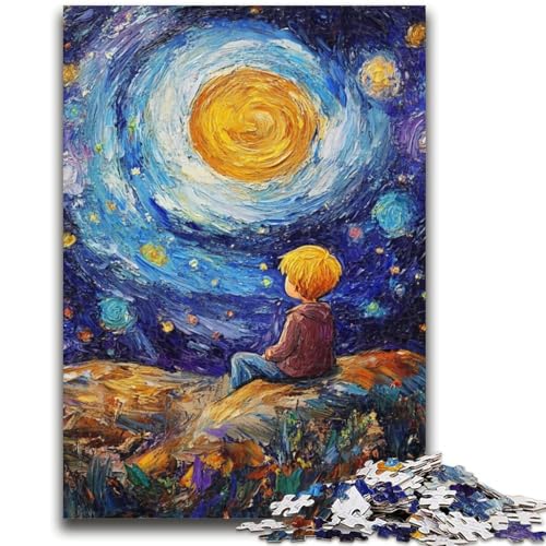 1000-teiliges Puzzle für Erwachsene und Jugendliche, Der kleine Prinz des Nachthimmels, Lernspiel, Herausforderungsspielzeug, verbessert das Gedächtnis, für 14-Jährige, 26x38cm von ZKYUBEK