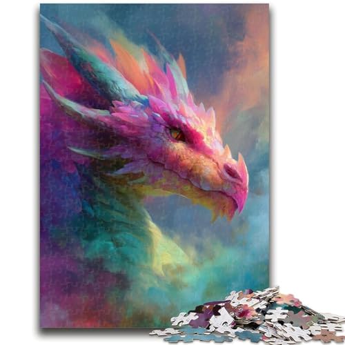 1000-teiliges Puzzle für Erwachsene und Jugendliche, Fantasy-Drache, Lernspiele, Heimdekoration, geeignet für die Schreibtischdekoration, 26x38cm von ZKYUBEK