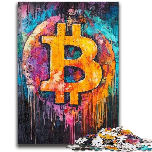 1000-teiliges Puzzle für Erwachsene und Jugendliche, Graffiti-Bitcoin, Spielzeug, Lernspiele, Stressabbau, einzigartige Heimdekoration und Geschenke, 26x38cm von ZKYUBEK