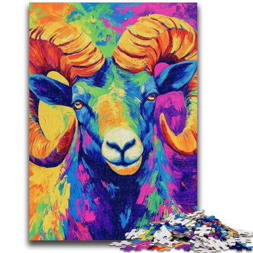 1000-teiliges Puzzle für Erwachsene und Jugendliche, Psychedelic Argali, Lernspielzeug, einzigartige Geburtstags- und Geschenkideen für Kinder ab 14 Jahren, 50x75cm 1000-teiliges Puzzle für Erwachsene und Jugendliche, Psychedelic Argali, Lernspielzeug, einzigartige Geburtstags- und Geschenkideen für Kinder ab 14 Jahren, 50x75cm von ZKYUBEK