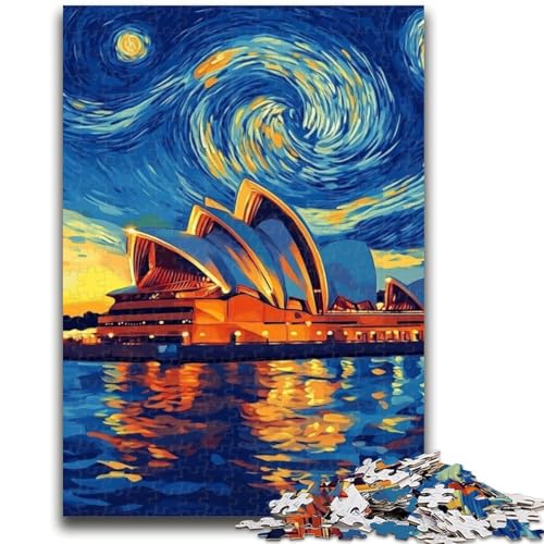 1000-teiliges Puzzle für Erwachsene und Jugendliche, Sydney Opera House Nachthimmel, dekomprimierendes intellektuelles Lernspielzeug ganze Familie, 50x75cm 1000-teiliges Puzzle für Erwachsene und Jugendliche, Sydney Opera House Nachthimmel, dekomprimierendes intellektuelles Lernspielzeug ganze Familie, 50x75cm von ZKYUBEK