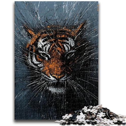 1000-teiliges Puzzle für Erwachsene und Jugendliche, Tiger, anspruchsvolles Spiel und Familienspiel, EIN Kunstwerk für 14-Jährige, 50x75cm von ZKYUBEK