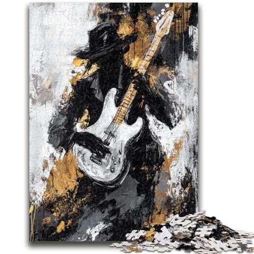 1000-teiliges Puzzle für Erwachsene und Jugendliche, die Gitarre Spielen, Ölgemälde, Lernspielzeug ganze Familie, 50x75cm von ZKYUBEK