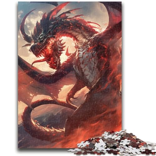 1000-teiliges Puzzle für Erwachsene und Jugendliche, geheimnisvoller Drache, geeignet für Personen ab 14 Jahren, Lernspiele, Wichtelgeschenke, 50x75cm von ZKYUBEK