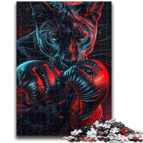 1000-teiliges Puzzle für Erwachsene und Jugendliche, schwarzer Leoparden-Boxer, dekomprimierendes intellektuelles Lernspielzeug, geeignet für die Schreibtischdekoration, 50x75cm 1000-teiliges Puzzle für Erwachsene und Jugendliche, schwarzer Leoparden-Boxer, dekomprimierendes intellektuelles Lernspielzeug, geeignet für die Schreibtischdekoration, 50x75cm von ZKYUBEK