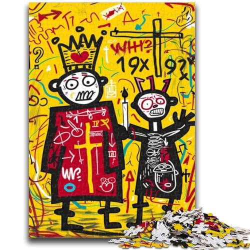 1000-teiliges Puzzle für Erwachsene und Jugendliche im Basquiat-Stil, zum Entspannen, intellektuelles Lernspielzeug, geeignet für die Schreibtischdekoration, 26x38cm 1000-teiliges Puzzle für Erwachsene und Jugendliche im Basquiat-Stil, zum Entspannen, intellektuelles Lernspielzeug, geeignet für die Schreibtischdekoration, 26x38cm von ZKYUBEK