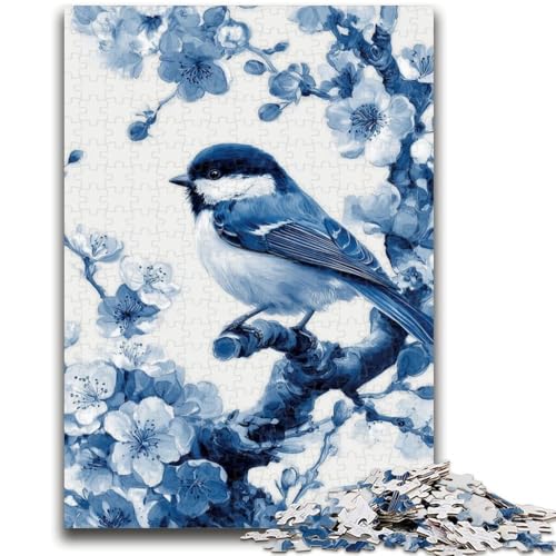 1000-teiliges Puzzle für Erwachsene und Teenager, Kleiner Blauer Vogel, Lernspielzeug, Familienspiele, Geschenke für Freunde und Familie, 26x38cm von ZKYUBEK