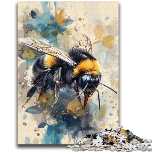 1000-teiliges Puzzle für Jugendliche und Erwachsene, Aquarellbiene, Spielzeug, Lernspiele, stressabbauende Wanddekoration, 50x75cm 1000-teiliges Puzzle für Jugendliche und Erwachsene, Aquarellbiene, Spielzeug, Lernspiele, stressabbauende Wanddekoration, 50x75cm von ZKYUBEK