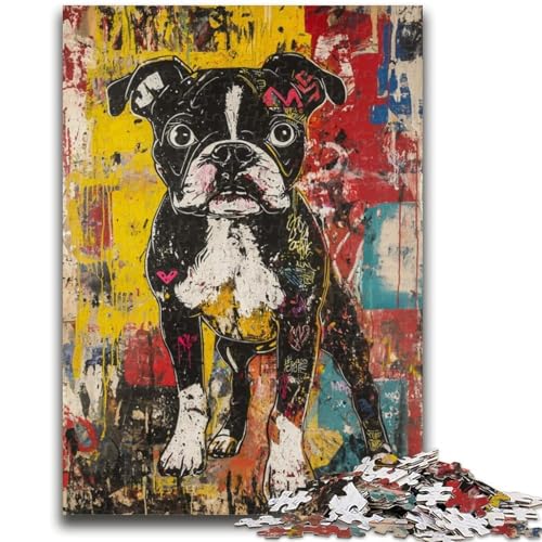 1000-teiliges Puzzle für Jugendliche und Erwachsene, Boxerhund, Spielzeug, Lernspiele, stressabbauende Wanddekoration, 26x38cm von ZKYUBEK
