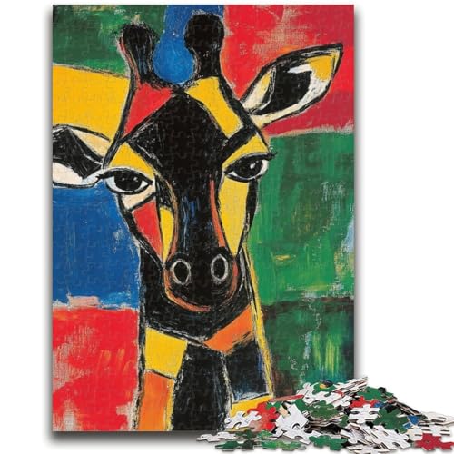 1000-teiliges Puzzle für Jugendliche und Erwachsene, Giraffenkunst, Spielzeug, Lernspiele, stressabbauende Wanddekoration, 26x38cm von ZKYUBEK