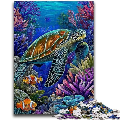 1000-teiliges Puzzle für Jugendliche und Erwachsene, Meeresschildkröte, Spielzeug, Lernspiele, stressabbauende Wanddekoration, 26x38cm von ZKYUBEK