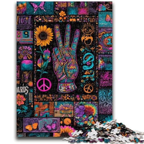 1000-teiliges Puzzle für Jugendliche und Erwachsene, psychedelisch, Spielzeug, Lernspiele, stressabbauende Wanddekoration, 26x38cm von ZKYUBEK