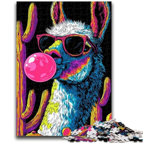 1000-teiliges Puzzle für Teenager, Alpaka-Kunst, anspruchsvolles Spiel und Familienspiel, ganze Familie, 26x38cm von ZKYUBEK