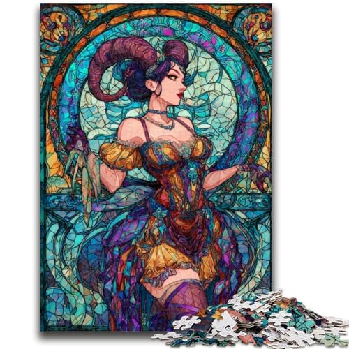 1000-teiliges Puzzle für Teenager, Buntglas-Animation, Lernspielzeug für Kinder und Jugendliche, ganze Familie, ab 14 Jahren, 50x75cm 1000-teiliges Puzzle für Teenager, Buntglas-Animation, Lernspielzeug für Kinder und Jugendliche, ganze Familie, ab 14 Jahren, 50x75cm von ZKYUBEK