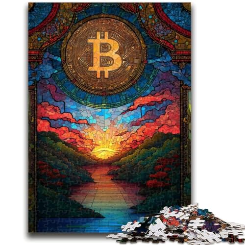 1000-teiliges Puzzle für Teenager, Buntglas-Bitcoin, anspruchsvolles Spiel und Familienspiel, ganze Familie, 26x38cm 1000-teiliges Puzzle für Teenager, Buntglas-Bitcoin, anspruchsvolles Spiel und Familienspiel, ganze Familie, 26x38cm von ZKYUBEK