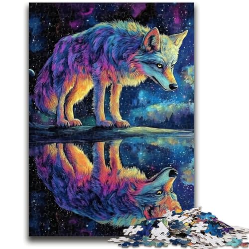 1000-teiliges Puzzle für Teenager, Cosmic Wolf, anspruchsvolles Spiel und Familienspiel, ganze Familie, 50x75cm von ZKYUBEK