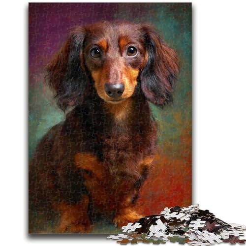 1000-teiliges Puzzle für Teenager, Dackel-Ölgemälde, geeignet für Kinder ab 14 Jahren, Heimdekoration, Geschenk für die ganze Familie, 50x75cm von ZKYUBEK