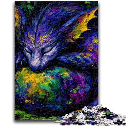 1000-teiliges Puzzle für Teenager, Drache und Erde, künstlerische Wanddekoration und Geburtstagsgeschenkidee für Freunde, Home Office, 50x75cm von ZKYUBEK