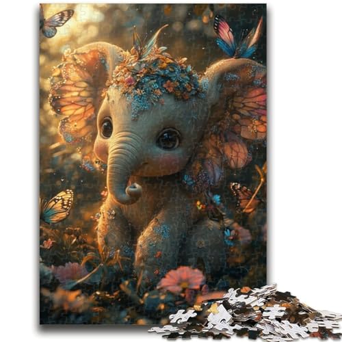 1000-teiliges Puzzle für Teenager, Elefantenbaby, anspruchsvolles Spiel und Familienspiel, ganze Familie, 26x38cm von ZKYUBEK