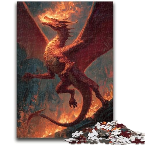 1000-teiliges Puzzle für Teenager, Flammendrache, für Lernspiele, Herausforderungsspielzeug, einzigartige Heimdekoration und Geschenke, 50x75cm 1000-teiliges Puzzle für Teenager, Flammendrache, für Lernspiele, Herausforderungsspielzeug, einzigartige Heimdekoration und Geschenke, 50x75cm von ZKYUBEK