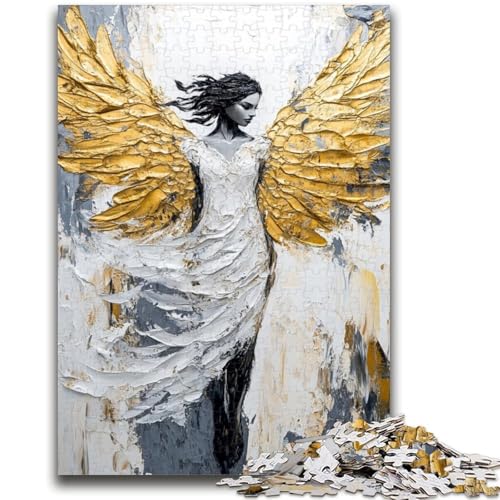 1000-teiliges Puzzle für Teenager, Goldener Engel, anspruchsvolles Spiel und Familienspiel, ganze Familie, 26x38cm von ZKYUBEK