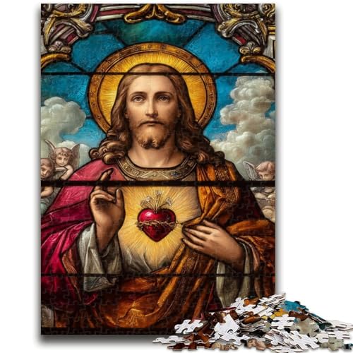 1000-teiliges Puzzle für Teenager, Jesus-Kunst, anspruchsvolles Spiel und Familienspiel, ganze Familie, 26x38cm von ZKYUBEK