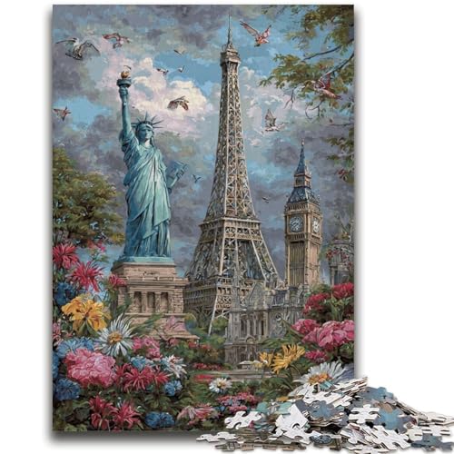 1000-teiliges Puzzle für Teenager, Weltattraktionen, anspruchsvolles Spiel und Familienspiel, ganze Familie, 50x75cm 1000-teiliges Puzzle für Teenager, Weltattraktionen, anspruchsvolles Spiel und Familienspiel, ganze Familie, 50x75cm von ZKYUBEK