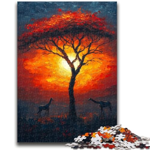 1000-teiliges Puzzle für Teenager, afrikanische Graslandschaften, anspruchsvolles Spiel und Familienspiel, ganze Familie, 26x38cm von ZKYUBEK