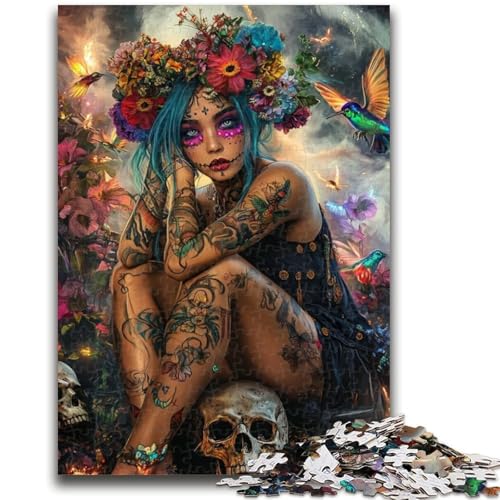 1000-teiliges Puzzle für Teenager, mexikanische Totenkopfmädchen, anspruchsvolles Spiel und Familienspiel, ganze Familie, 26x38cm von ZKYUBEK