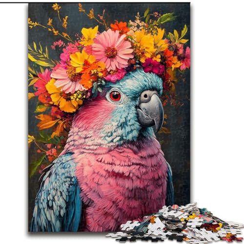1000-teiliges Puzzle mit Blumen und Papageien, unmögliches Puzzle für Erwachsene, 26x38cm, für Feiertage, Geburtstage und Spieleabende mit der Familie von ZKYUBEK