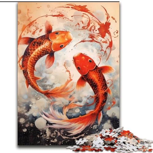 1000-teiliges Puzzle mit Koi-Fischen, anspruchsvolle Puzzles, Größe 50x75cm, anspruchsvolles Denkspiel – entspannendes Spielzeug für Teenager von ZKYUBEK