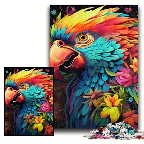 1000-teiliges Puzzle mit Papagei-Motiv, Holzpuzzle für Erwachsene, 50x75cm, für Heimdekoration, Gehirntraining 1000-teiliges Puzzle mit Papagei-Motiv, Holzpuzzle für Erwachsene, 50x75cm, für Heimdekoration, Gehirntraining von ZKYUBEK