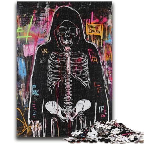 1000-teiliges Puzzle mit Totenkopf im Basquiat-Stil für Erwachsene und Jugendliche, anspruchsvolles Spiel und Lernspiel für die ganze Familie zum Geburtstag, Weihnachten, 50x75cm von ZKYUBEK