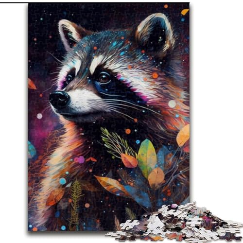 1000-teiliges Puzzle mit Waschbärmotiv, Größe 26x38cm, anspruchsvolles Denkspiel für Teenager, unterhaltsames interaktives Spiel für die ganze Familie 1000-teiliges Puzzle mit Waschbärmotiv, Größe 26x38cm, anspruchsvolles Denkspiel für Teenager, unterhaltsames interaktives Spiel für die ganze Familie von ZKYUBEK
