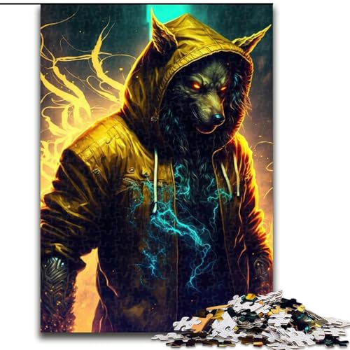 1000-teiliges Straßenwolf-Holzpuzzle, Größe 50x75cm, für Teenager, Familienspieleabend, gehirnfordernde Geschenkidee 1000-teiliges Straßenwolf-Holzpuzzle, Größe 50x75cm, für Teenager, Familienspieleabend, gehirnfordernde Geschenkidee von ZKYUBEK
