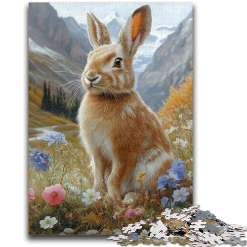 Alpenkaninchen-Puzzle, 1000 Teile, für Teenager, Mustermontage, Angebot als Geschenk für die ganze Familie, geeignet für Kinder ab 14 Jahren, 26x38cm von ZKYUBEK