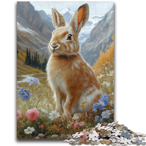 Alpenkaninchen-Puzzle 1000 Teile für Teenager ab 14 Jahren, Denksportaufgaben, Familienspiele, Weihnachts- und Geburtstagsgeschenke, 50x75cm von ZKYUBEK