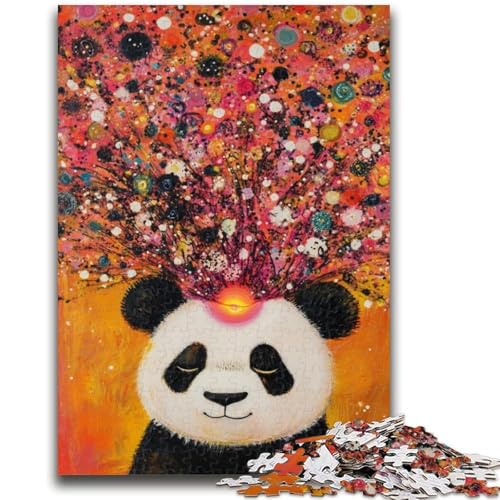Animal Panda Art 1000-teiliges Puzzle für Erwachsene und Jugendliche, anspruchsvolles Spiel und Lernspiel für die ganze Familie zum Geburtstag, Weihnachten, 26x38cm von ZKYUBEK