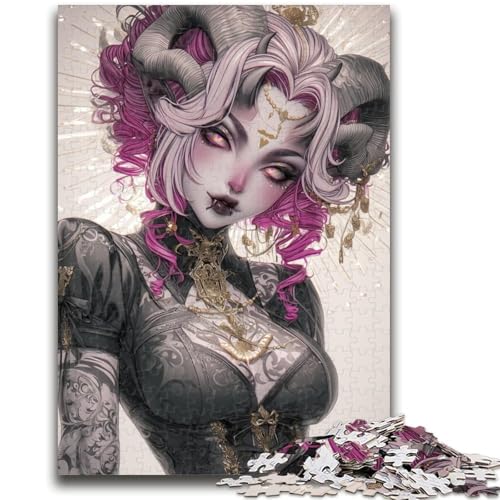 Anime Demon Girl 1000-teiliges Puzzle für Erwachsene und Jugendliche, anspruchsvolles Spiel und Lernspiel für die ganze Familie zum Geburtstag, Weihnachten, 50x75cm von ZKYUBEK
