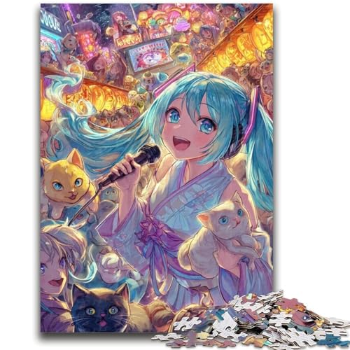 Anime-Mädchen-Puzzle, 1000 Teile, für Erwachsene und Jugendliche, anspruchsvolles Spiel und Lernspiel für die ganze Familie zum Geburtstag, Weihnachten, 50x75cm von ZKYUBEK