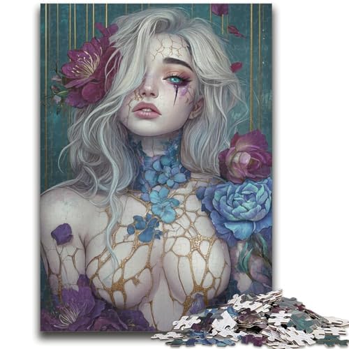Anime-Mädchen-Puzzle für Erwachsene, 1000 Teile, hilft dem Gehirn, süchtig machendes Spielzeug zu trainieren, um Geduld zu fördern, perfekte Dekoration, 26x38cm von ZKYUBEK