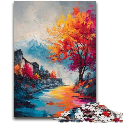 Aquarell-Berge-Puzzle für Erwachsene, 1000 Teile, Stressabbau, schwierige Herausforderung für die Heimdekoration für 14+, 26x38cm Aquarell-Berge-Puzzle für Erwachsene, 1000 Teile, Stressabbau, schwierige Herausforderung für die Heimdekoration für 14+, 26x38cm von ZKYUBEK