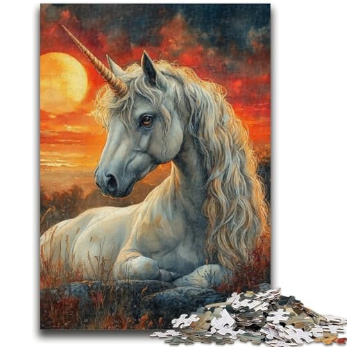 Aquarellgemälde eines Einhorns, 1000 Teile, Puzzle für Erwachsene und Jugendliche, anspruchsvolles Spiel und Lernspiel für die ganze Familie zum Geburtstag, Weihnachten, 50x75cm von ZKYUBEK