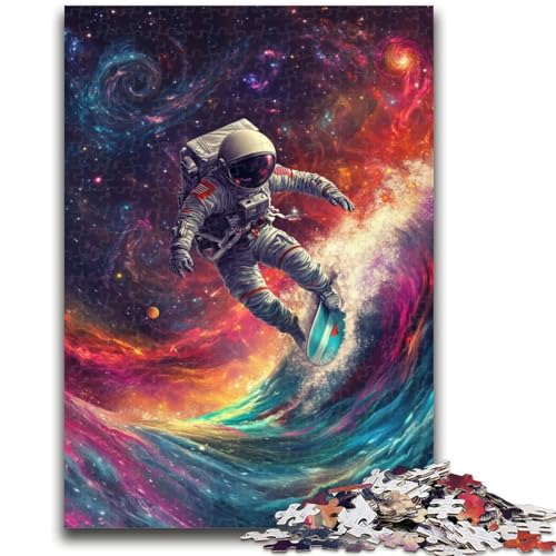 Astronauten-Surfen, 1000-teiliges Puzzle für Erwachsene und Jugendliche, anspruchsvolles Spiel und Lernspiel für die ganze Familie zum Geburtstag, Weihnachten, 50x75cm von ZKYUBEK