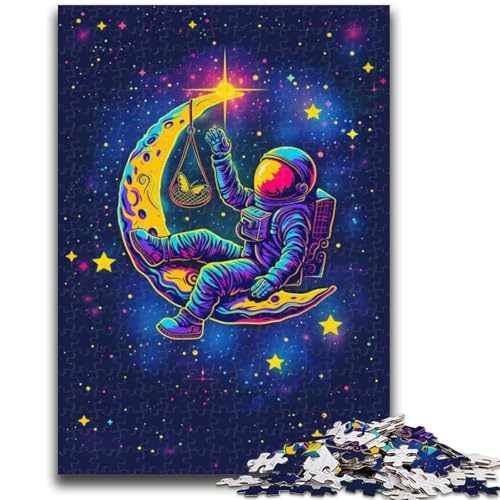Astronauten auf dem Mond Puzzle für Erwachsene 1000 Teile, lustige Spiele, Wanddekoration, einzigartige Geburtstags, 26x38cm von ZKYUBEK